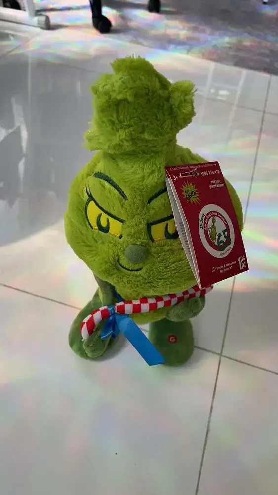 Dr. Seuss The Grinch Merry Grinchmas Plush with Candy Cane